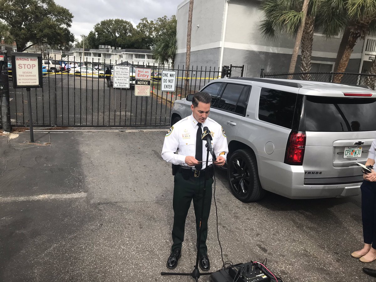 wtspdennis's tweet photo. Sheriff Chronister speaks about office involved shooting at Hidden Pointe Apartments. https://t.co/mD9cRfHebv