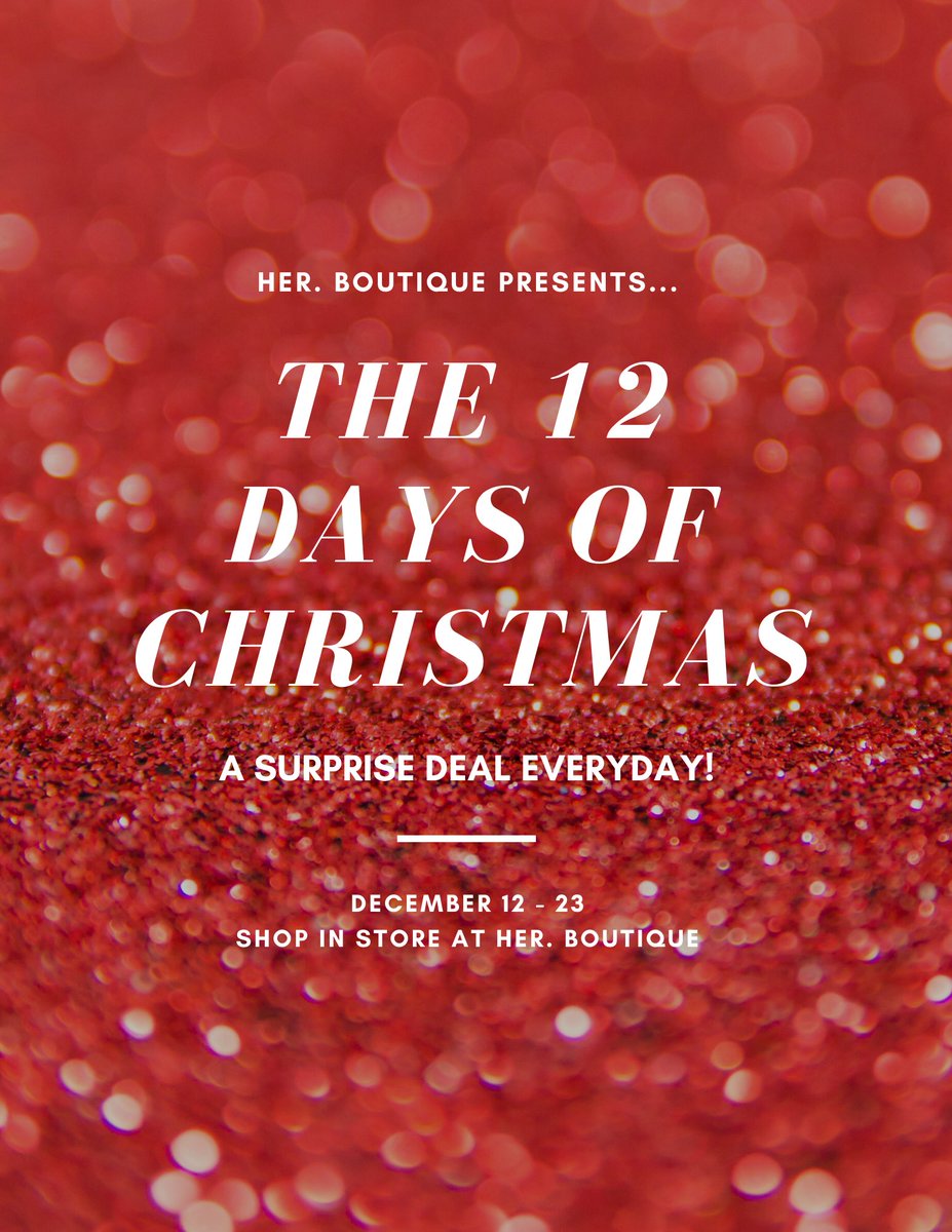 Today is day one of our 12 Days of Christmas ⭐️🎁 Buy One Get One 25% off (of equal or greater value)! See you soon #HERboutique #ShopatHER