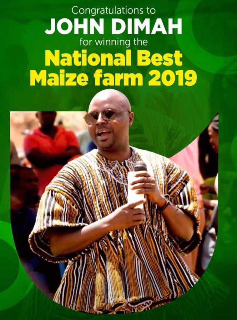 RMG Ghana is proud of Farmer Dimah on winning the National Best Maize Farmer 2019 at the 35th National Farmers Day Celebrations.