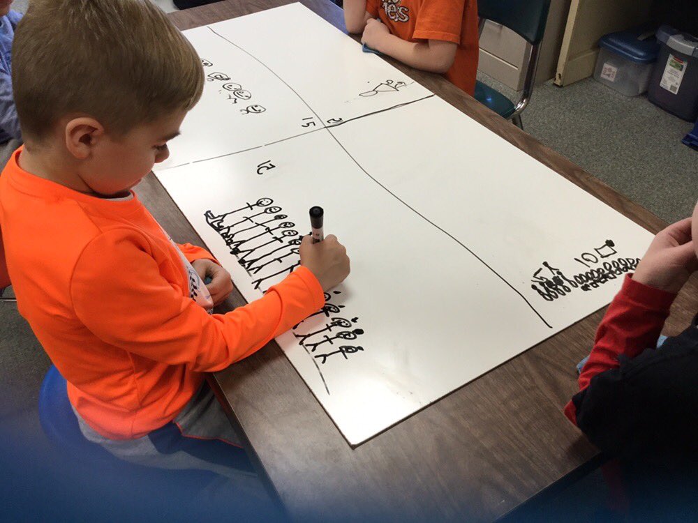 room132crew's tweet photo. The Crew got to test out our big portable white boards while solving a math problem. #GESConnected https://t.co/4mGGYukPZP