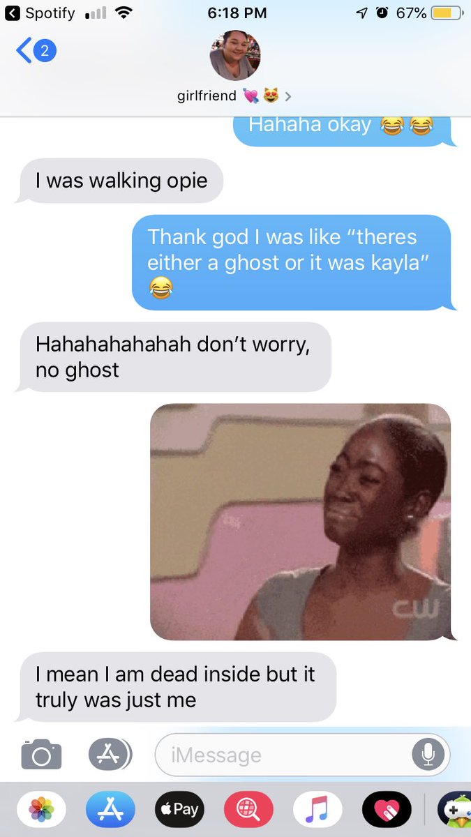 soapybrouli's tweet photo. when ur apt is low key haunted and u need to make sure jerry the ghost ain’t actin up again @makaylaamaxx #textsfrombae https://t.co/K2oZuNbeLk