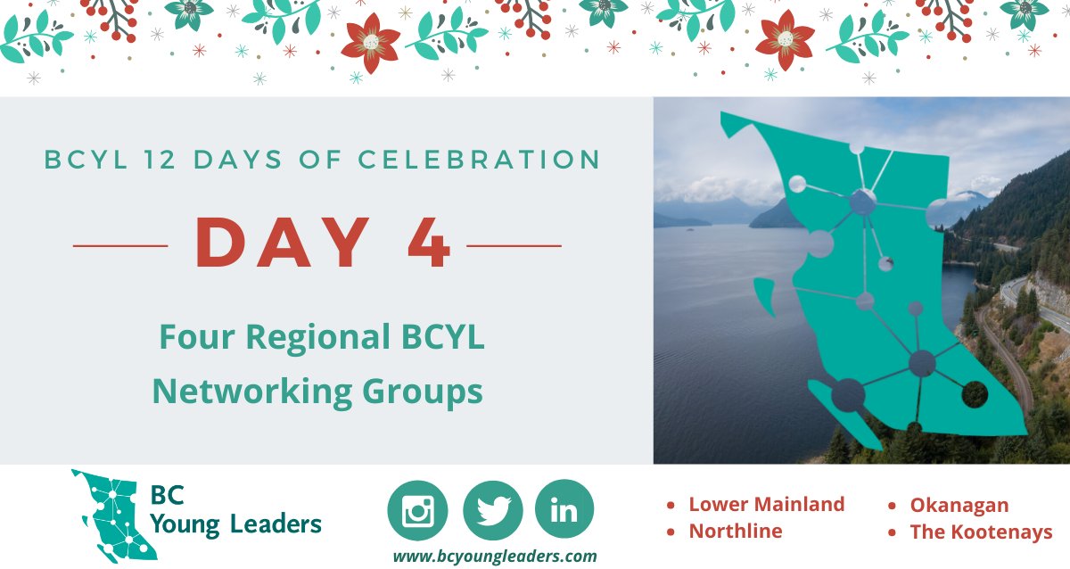 BCYoungLeaders's tweet photo. In 2019 the BC Young Leaders network shared with you…
FOUR Regional Groups that in total hosted between 3 to 4 events within their regions.
#BCYL #12daysofBCYL #youngleaders #creditunions #leadership #stabilizationcentral #thankyou #Northline #Okanagan #Kootneys #Lowermainland https://t.co/4RpC7lm7yI