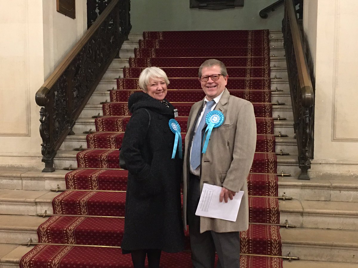 GarethPearceBP's tweet image. Well it’s all over now...and the counting begins! At City Hall with my Campaign Manager Judith who had been an outstanding support. Thank you to everyone who voted for me.