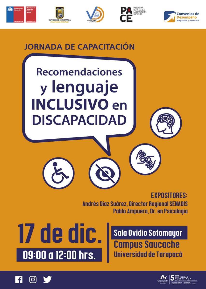 UtaPace's tweet photo. Destacada actividad que permitirá trabajar con los académicos de la Universidad de Tarapacá en una temática de contingencia.
#paceuta #inclusion #capacitacion #academicos
https://t.co/FU9xJ7DU2J https://t.co/hOsPMJ50mr