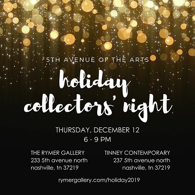 TONIGHT, 6-9pm: @5thavenueofthearts HOLIDAY COLLECTORS' NIGHT.
Please join us in @downtown_nashville for a holiday celebration featuring artists from <a href="/therymergallery/">The Rymer Gallery</a> &amp; @tinneycontemporary
-
<a href="/herbwilliamsart/">herbwilliamsart</a> <a href="/devindrake/">Devin Drake</a> @caneyhummonart
-
#supportlocalart… ift.tt/2qKJT0G