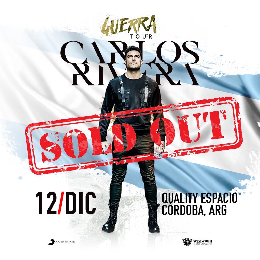 _CarlosRivera's tweet photo. Esta noche: Córdoba, Argentina. Sold Out. ¡Qué emoción! Ya tenía ganas de volver a cantarte. https://t.co/AD49s1iIsg