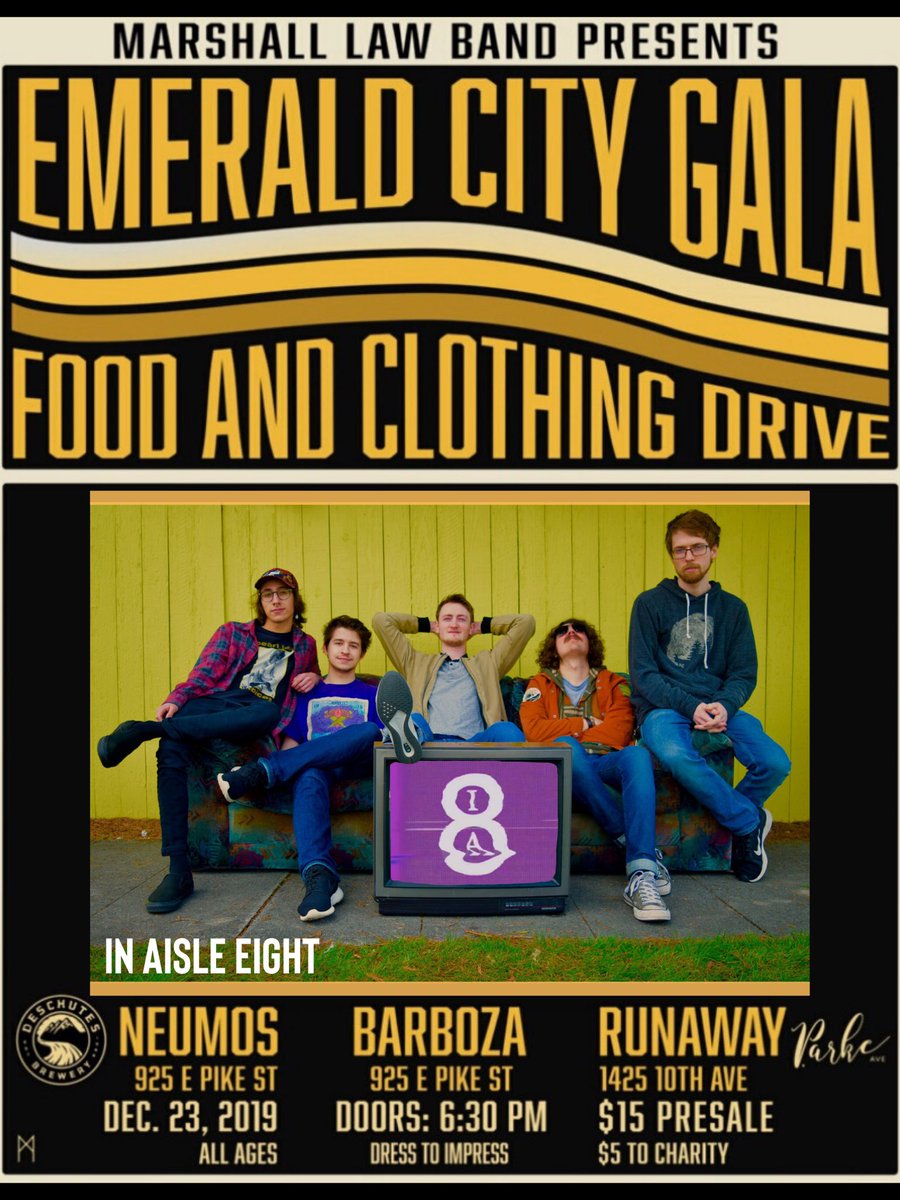 EmeraldCityGala's tweet image. Young, talented &amp;amp; driven @InAisleEight and their team have all the pieces needed to become a premiere Seattle band for years to come. We are honored that their 1st time at @Neumos is the Gala❄️Tell your ppl about the cause, get your🎫 and get your fits! About time to get loose🕺🏽