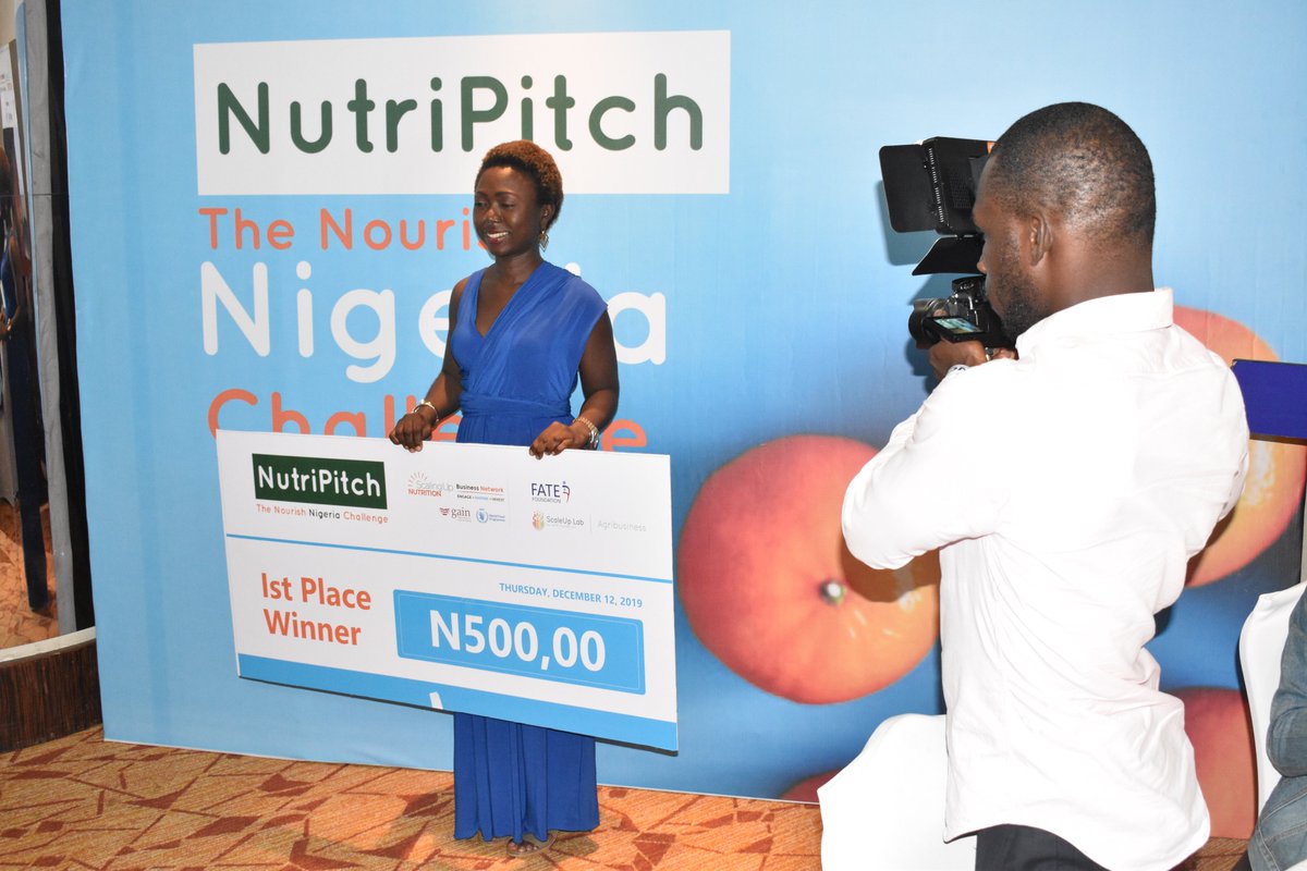 SUNBizNetNG's tweet photo. Our #NutriPitch2019 Local Elevator Pitch Competition Champion is Oluwaseun Sangoleye, Mom-in-Chief of @BabyGrubz. She will be representing Nigeria at the 2020 SUN Global Pitch Competition in Singapore.
#NutriPitch2019
#Nutripreneurs
#TheBusinessofNutrition
#scaleupnutrition https://t.co/zhL1TvjxQP