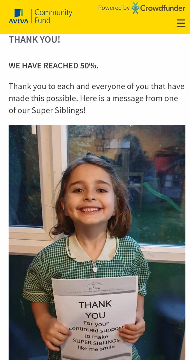acf.crowdfunder.co.uk/sponsor-a-sibl…

#makingsupersiblingssmile
#aviva #crowdfunder