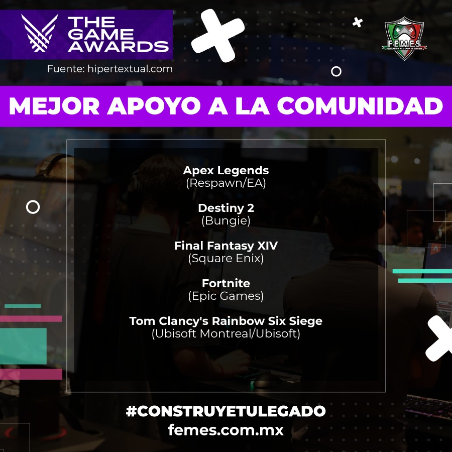 femesmex's tweet photo. No te pierdas la transmisión de #TheGameAwards por los canales oficiales en Twitch y YouTube a las 19:30 hora del centro de México.
Te compartimos algunos de los nominados de cada categoría, revisa el post completo en nuestra página de FB ⬇️
https://t.co/lDsWkFNcIe
#FemesMex https://t.co/TDRWUsTEdr