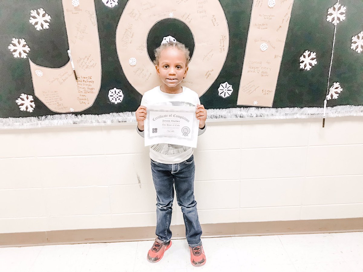 gates_first's tweet photo. Jason worked hard today on our Hour of Code! He coded two houses for Steve - one was a challenge - but Jason debugged and did it! #hourofcode #codeorg @codeorg @hourofcode @harperelementary @tcityschools @shiverfb @gates_first https://t.co/bjZ425sS6m