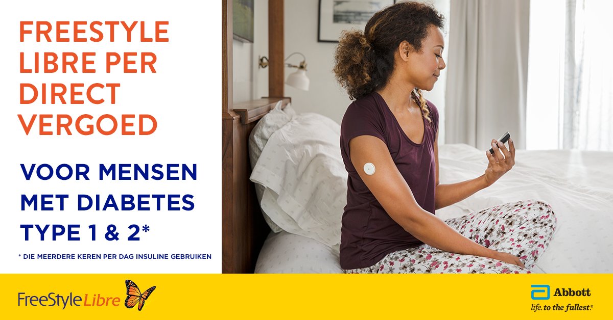 Ein-de-lijk: VERGOEDING! Per direct wordt het FreeStyle Libre Systeem vergoed! Mensen met diabetes type 1 én type 2 die meerdere keren per dag insuline gebruiken krijgen per direct vergoeding via de basisverzekering. Lees meer op: bit.ly/348lIac