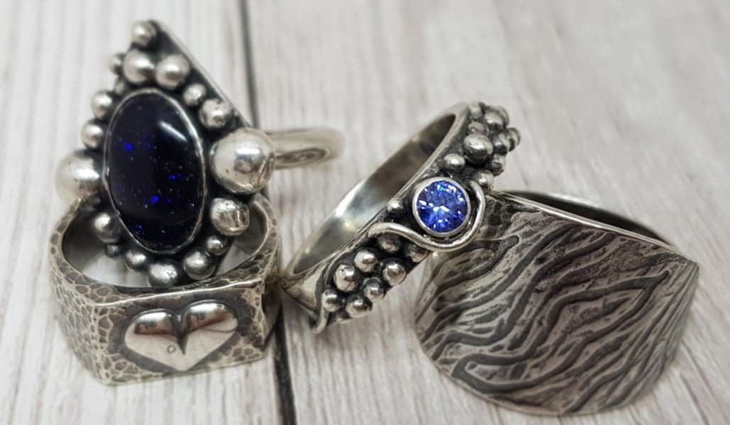 Fresh additions to my website. Which is your favourite? Sapphire? Heart? Blue Goldstone? Ripples? 
#silverjewellery #artisanjewellery #uniquejewellery #uniquerings #ooakjewellery #sapphire #goldstone #handmadeinuk #britcraft #britishmade #britishdesigner #stylefile #britishstyle