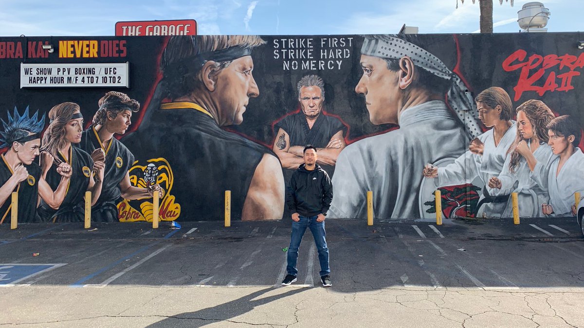 CobraKaiPod's tweet photo. Cobra Kai Never Dies by #JonasNever. #CobraKai https://t.co/TGWlZBftUE