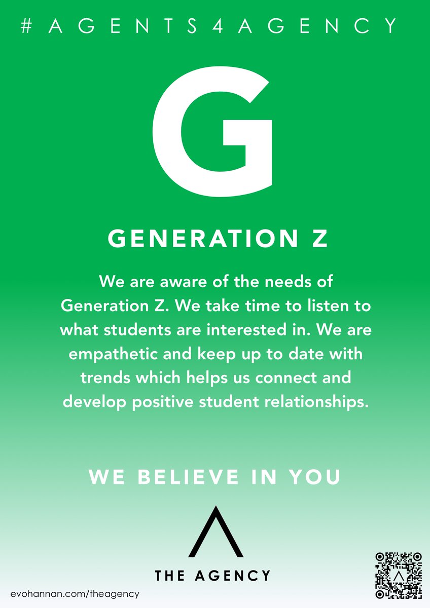 EvoHannan's tweet photo. #AGENTIncognito Day 5 - #AGENTMerch G for Generation Z
#Classposters #Agents4Agency RT
@henneld_edu @MsHake418 @laurabeess @EugLeonard
@NaglersNotions @drnasrine @cnasserghodsi @MrCoppola @MissClarkeBPS @pdLouiseP @Hedreich
@aamy4ever @TIAscience @Melanie4kids @StaffPodcast https://t.co/NMsTuDte7K