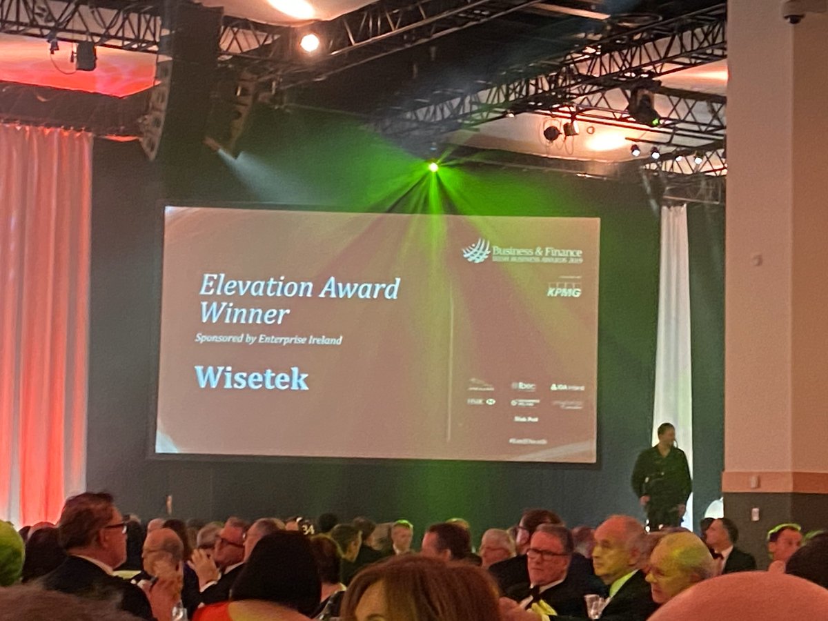 gary123mc's tweet photo. @Wisetek and @SeanWisetek are delighted to announce that we have won the Elevator award at the business and finance awards 2019 #BandFAwards #KPMG #wisetek #winning https://t.co/OvLaOmW0aY