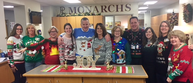 PLPulse's tweet photo. Happy Holidays PLHS Family! 
Ugly Sweater Day really gets creative around here!

#PLHSUglysweater
#makeithappenPLHS https://t.co/hVJ9b2UV2t