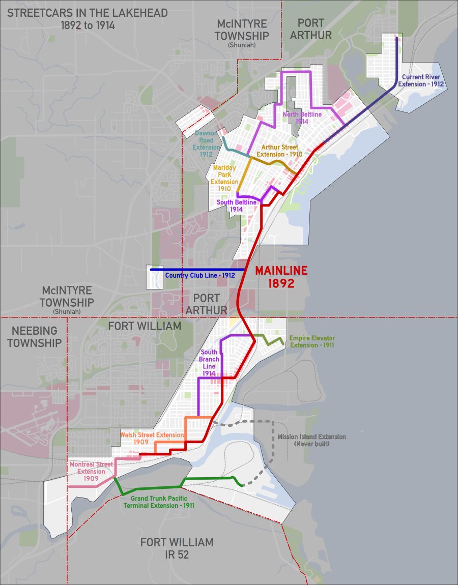 Fort William Ontario Map Toronto Railway Museum På Twitter: "In 1942, Fort William Electric Had  Acquired Five Ex-Toronto Railway Company Streetcars From The Ttc.  Streetcars In The Lakehead Were Run By Two Separate Municipal Companies, Who