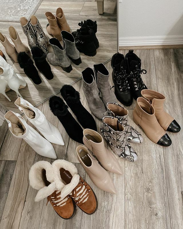 Give me alllll the booties 😍👏🏼— which one is your favorite in this picture?! #bootieseason #ankleboots #sotd #shoestyle #fallfashion #ootd // P.S. linking these styles plus some other favorites that are on sale on the blog (SHOP> SHOP MY IG PAGE)z