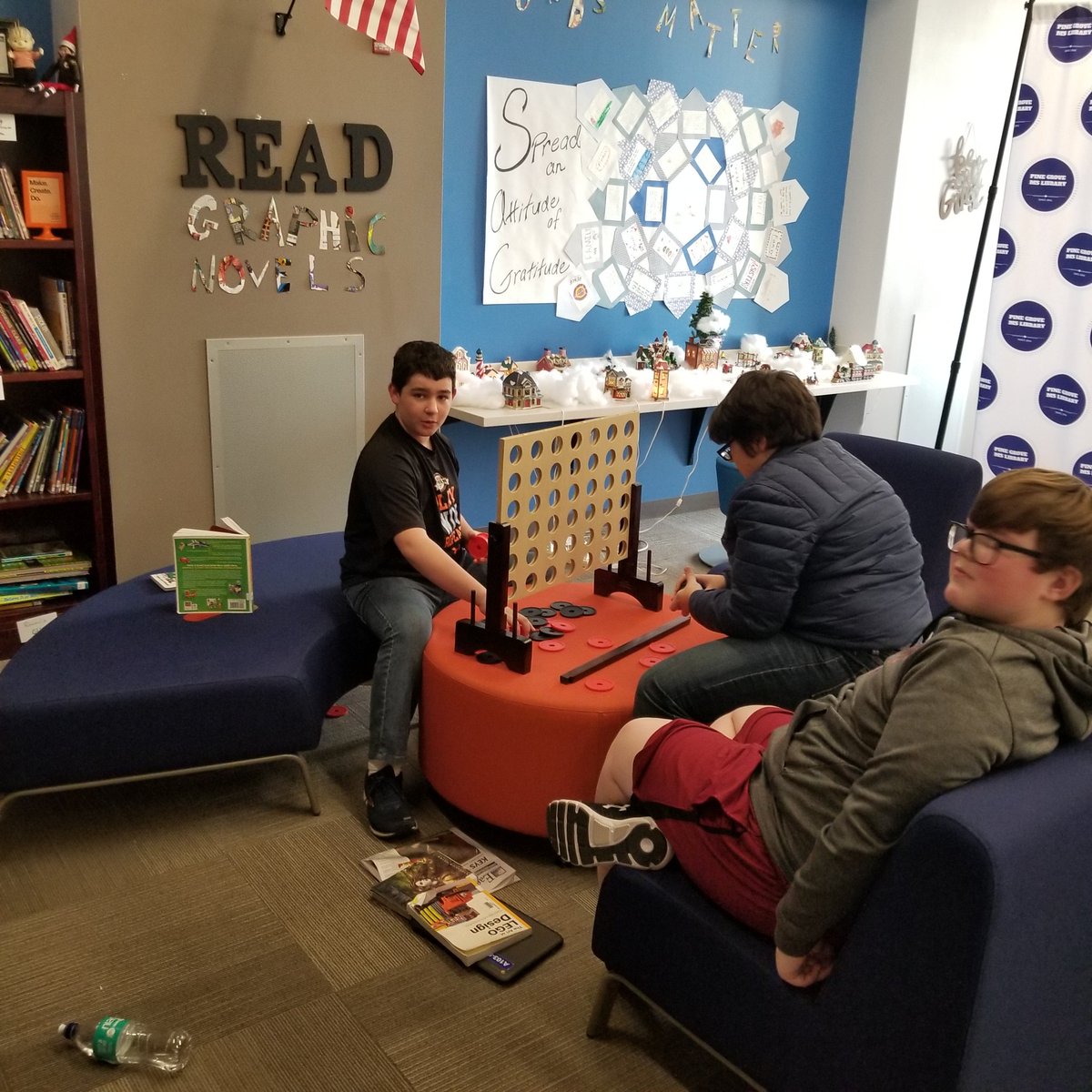 spkowalski's tweet photo. #gamergroup afterschool in the @PineGroveLib #teamwork #problemsolving #esmpgproud https://t.co/fHUrvffkW7