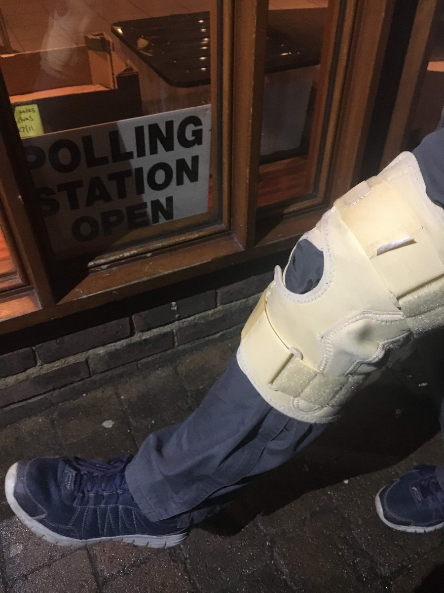 scorch_wood's tweet photo. Voting tactically. Let's hope it works! @adamhillscomedy  #LegsAtPollingStations https://t.co/jL3kb7opyf