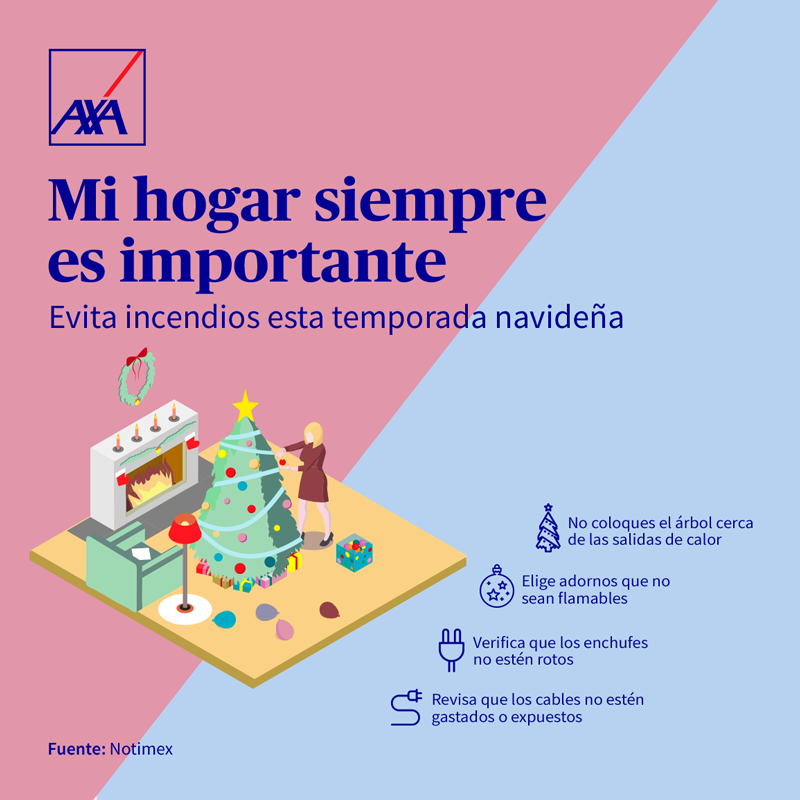AXAinsurgentes's tweet photo. Evita que tus adornos navideños causen algún incidente que ponga en riesgo la vida de tus seres queridos con estas recomendaciones.
#Prevención #HogarIntegral https://t.co/iAy8rtBMQK