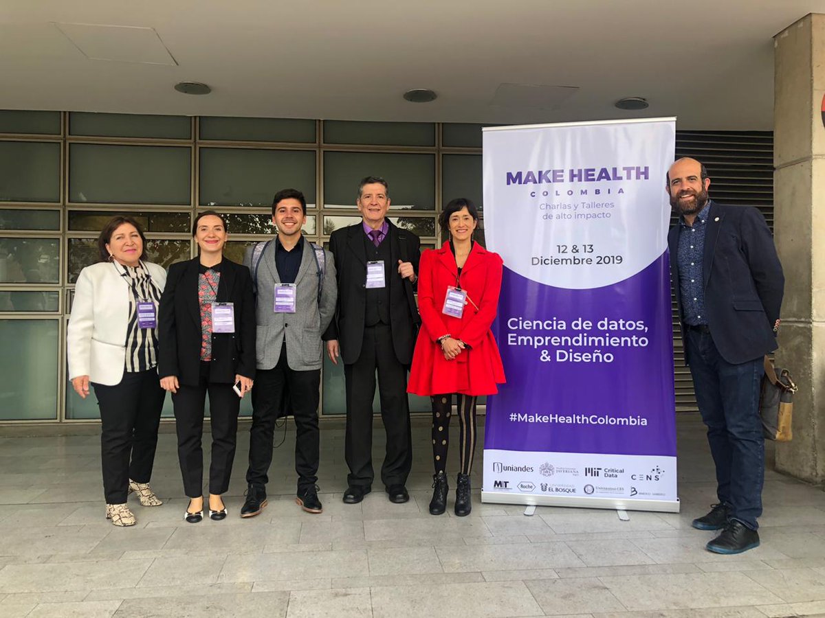 Desde Bogotá, Colombia, integrantes de CENS Chile, junto a las 3 startups ganadores del torneo de Emprendimientos e Innovación en Salud Tech Challenge, participan en el Congreso #MakeHealthColombia sobre ciencia de datos y salud.