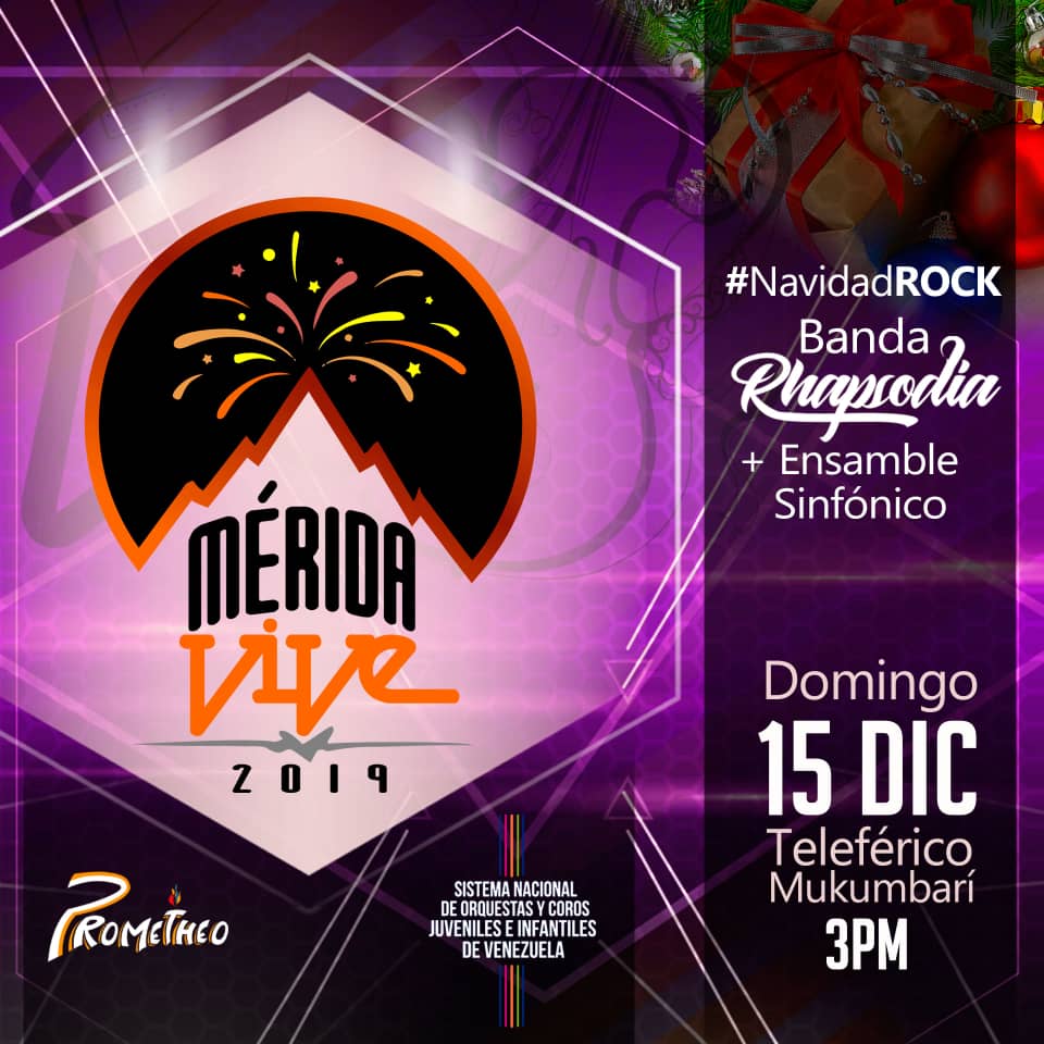 Y el domingo 15.12.2019, nos vemos en la estación del teleférico Mukumbari a las 3:00 p.m. para el 4to. Pre Show, Mérida Vive.