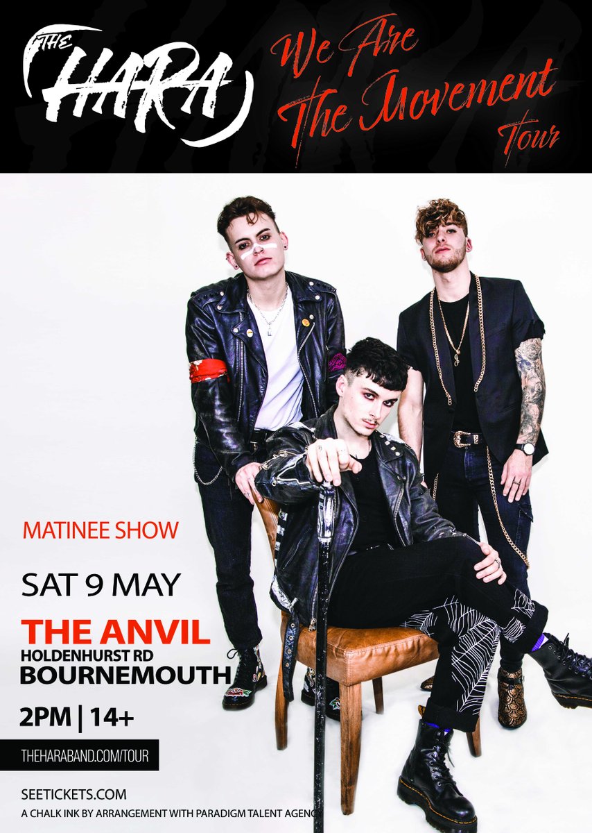 ON SALE NOW

Don't miss out on your chance to grab tickets to see <a href="/TheHaraBand/">THE HARA</a> when they hit <a href="/TheAnvilRockBar/">The Anvil</a> next year! This will be a super intimate show for the guys.

🎟️ bit.ly/TheHaraMatinee

#TheHara #PopRock #Rock #Bournemouth #TheAnvil #LiveMusic