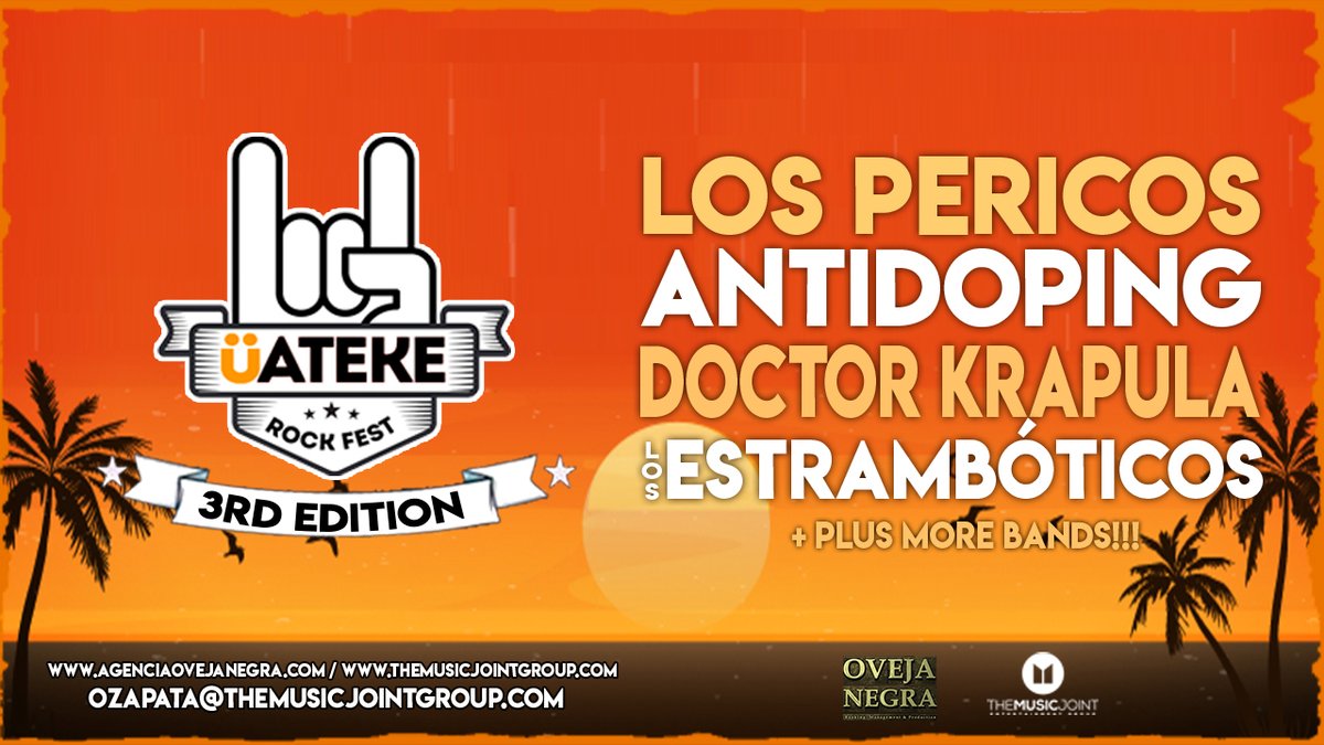 UatekeRockFest's tweet photo. ¡¡@UatekeRockFest 2020 próximamente en tu ciudad!!!! ¡¡nos vemos en marzo!!! https://t.co/y7s6jhVRCX