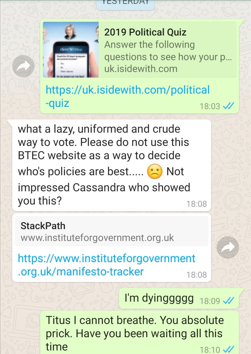 GeekyCassie's tweet photo. My little brother read me for filth. Anyway you still have time to vote #GeneralErection2019 https://t.co/9JOOLY535z