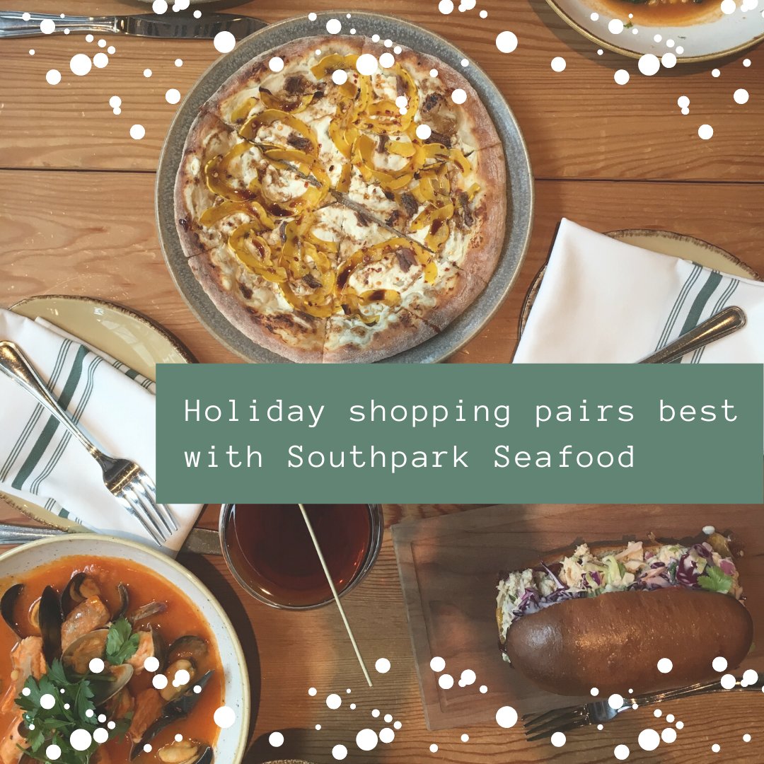 Holiday shopping can be a stressful time. Southpark Seafood is here to help. Stop by after a long day of shopping at Pioneer Square Mall Downtown and unwind with some sensational food and drinks. 🍽️✨

#holidayshopping #pioneersquarepdx #sustainableseafood #pdxeats #seafood