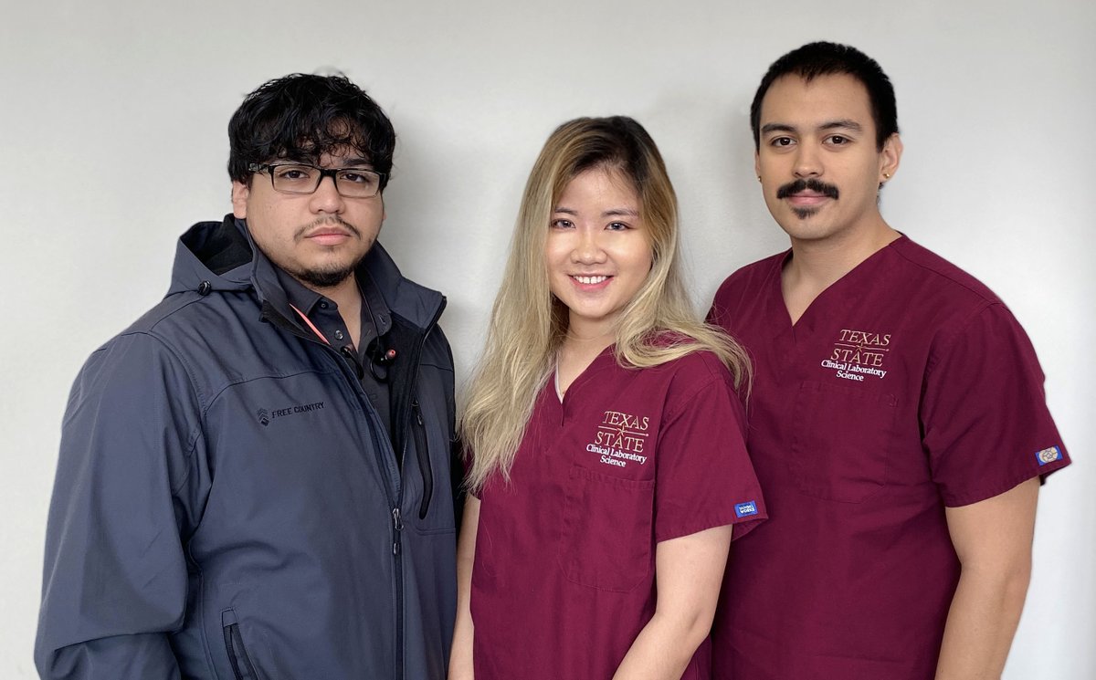 TXST_MLS's tweet photo. Congratulations >Fall 2019 awardees of the @cardinalhealth #TXST CLS Scholarship Honoring Dr. @RodneyRohde. [established Doc R w #urEssential award] 

Juan C. Frejil-Hernandez, Jessica Pham, &amp; Ryan Reyes are current seniors in our @txst CLS Program. #WeSaveLivesEveryday #Lab4Life https://t.co/jJkwoLyraK