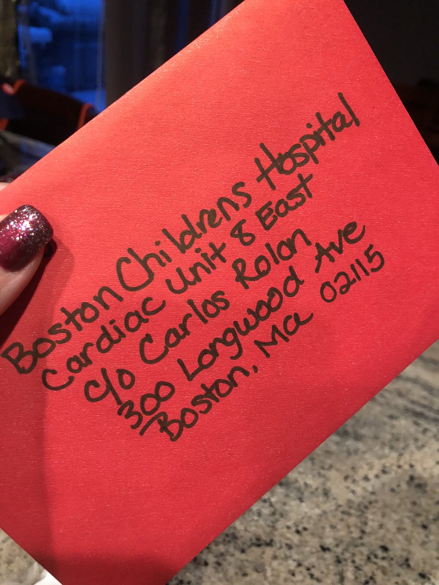 I am asking a little favor for anyone who reads this.. Carlos Rolon will be spending the holidays at Boston’s Children’s Hospital and he wants to decorate his room with Christmas cards.. please consider sending him a card.. please retweet and let’s decorate his room❤️