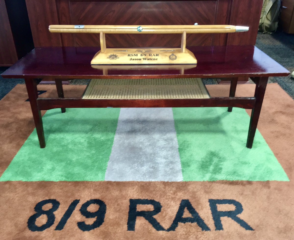 8_9_RAR_AusArmy's tweet photo. After an unforgettable two years as the RSM, WO1 Jason Watene was farewelled from #BrisbanesOwn yesterday.

WO1 Watene was presented with a customised Pace Stick as a parting gift. The gift links his New Zealand and Maori heritage, the Battalion, with his dedicated service. https://t.co/CORBuxaEEi