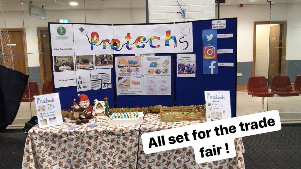 protech_bcs's tweet image. Today we attended the Cork north and west student enterprise Christmas trade fair in Mallow GAA complex. We are delighted to announce we got through to the regional finals which will be held in March 🥳