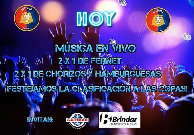 🔥 • H • O • Y • 🔥
¡Noche imperdible en el Club! 
#InternoSUMMUM2019 

Invitan: #Sarubbi &amp; #Brindar