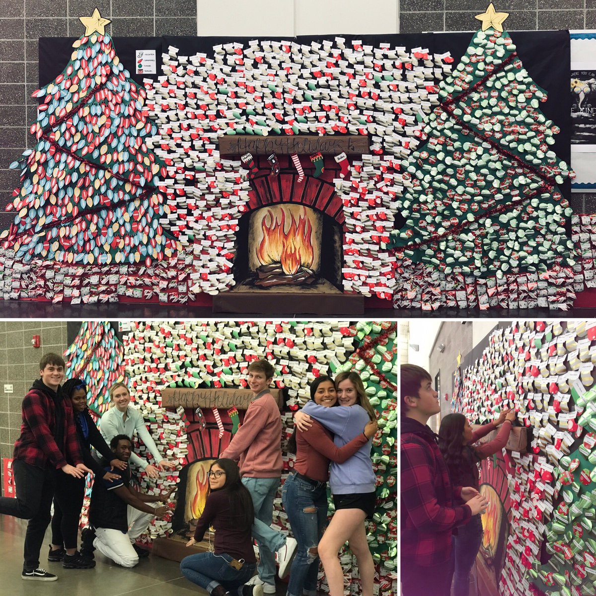 StuCo_CCHS's tweet photo. Because EVERY student completes our Creek family!  Freshmen stockings, hung w/ care. Sophomores light up our tree, so bare. Junior ornaments hanging just right. Seniors are our gifts, and to all a goodnight! Happy Holidays from Stuco! #everyeaglematters @CedarCreekHS @BastropISD https://t.co/T0he53pn9k