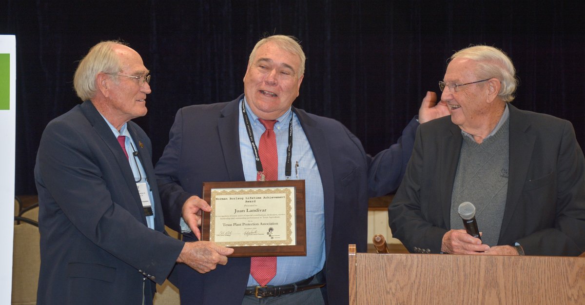 Juan Landivar,  2019 TPPA Norman Borlaug Lifetime Achievement recipient: "Norman Borlaug has been a role model for me for a long time. He makes me proud to be an agronomist. Not only was he a great agronomist but also a tremendous person." bit.ly/2rxwn10 <a href="/juanlandivar/">JUAN LANDIVAR</a>