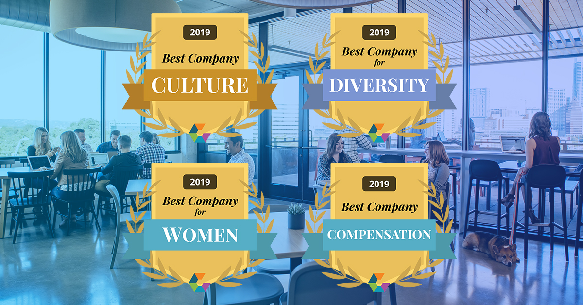 ojolabs's tweet photo. OJO Labs is honored to win four 2019 Comparably Awards; Best Company for Diversity, Best Company for Women, Best Company Culture and Best Company Compensation! Interested in joining our world-class team? Check the latest openings at https://t.co/ORXkmBkCDN!

#ojolabs #ojohome https://t.co/BrqKx4rDcE