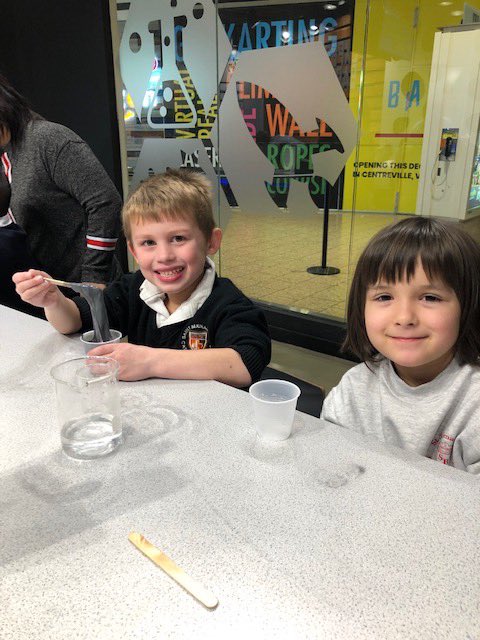 StBern_school's tweet photo. On Friday, Kindergarten went to the Children's Science Center Lab in Fair Oaks and spent the morning creating magnetic slime, designing a hovercraft, and using keva planks to build a house that could withstand a table shaking earthquake. #stbernschool #stbcardinals #childsci https://t.co/NKcS7GCCdB