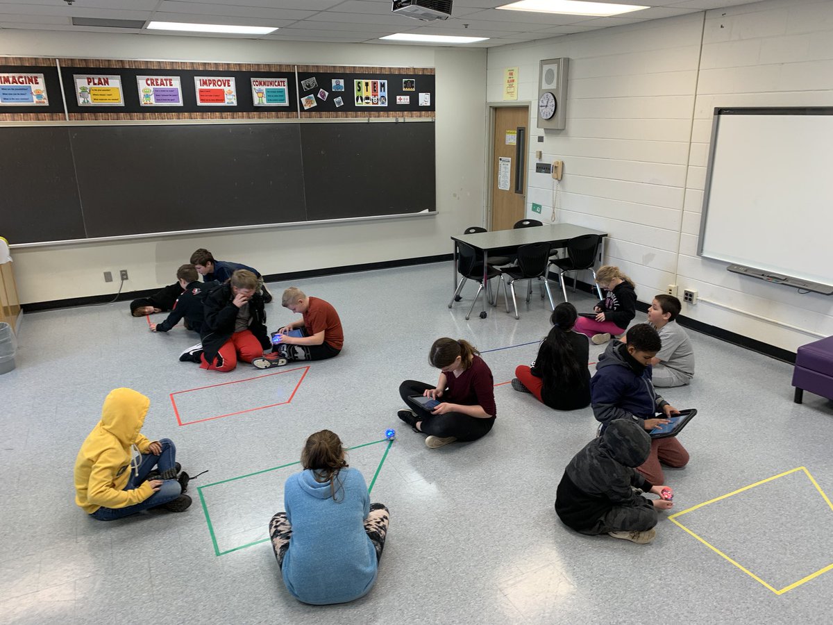 MrHuebertOCT's tweet photo. Yesterday we challenged @MrBurnsGr6 SS to code a Sphero to navigate the outline of a trapezoid to practice and demonstrate their knowledge and understanding of angles! They had a blast! @DrCFCannonPS @DurhamDSB @DDSB_STEM #DDSBSTEM #CLCWeek @DDSB_EdTechs https://t.co/OIxq4Fmyho
