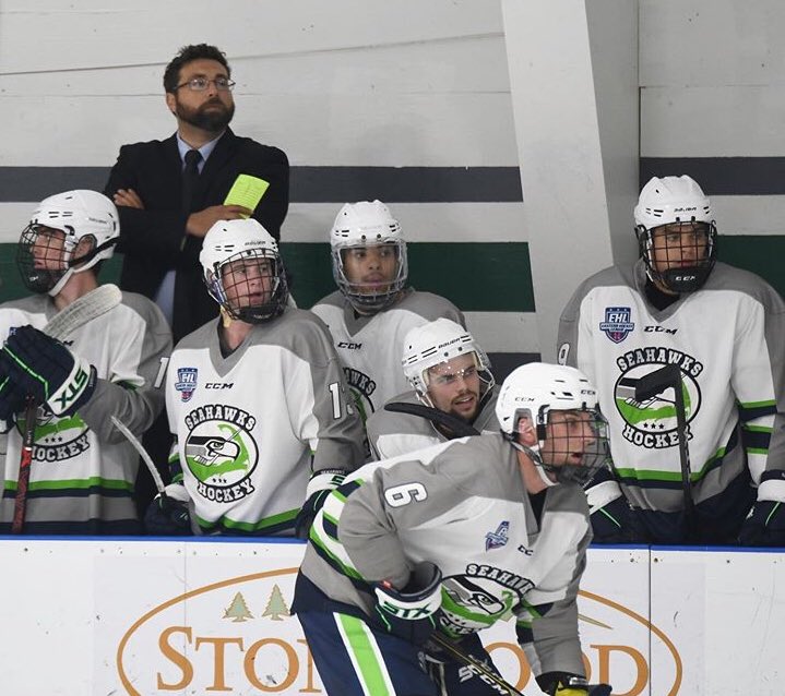Seahawks_HC's tweet photo. Boys win game 2 at the showcase 3-1 over the roughriders. Goals by : Leo , Kline and O’Neal. Schlyter with the win in net. #20win #soarasafamily @EHL_Hockey #Eshow https://t.co/KiR6oISOcC