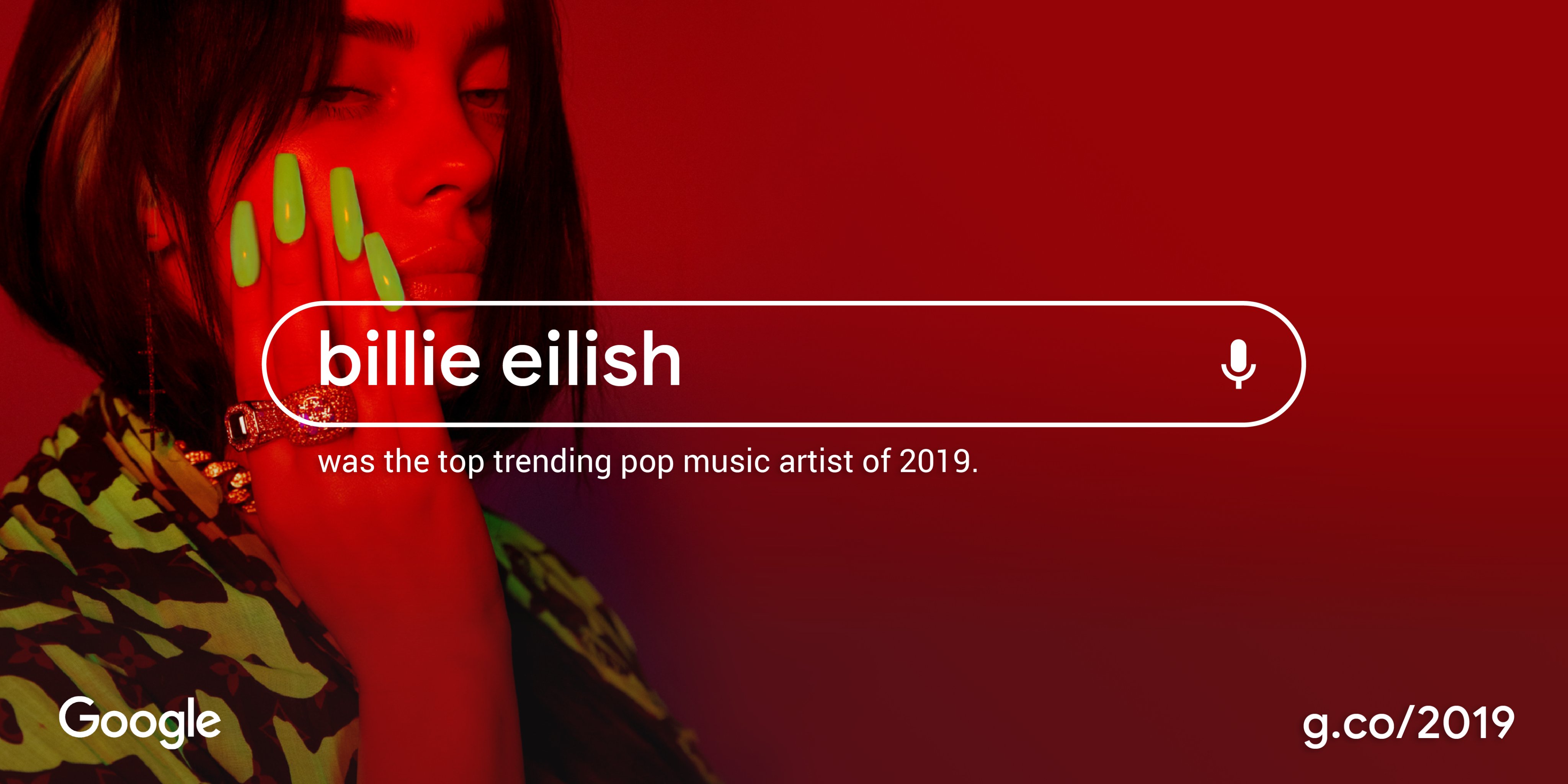 undskyldning Nord ægteskab billie eilish på Twitter: "Billie is @Google's top trending pop artist of  2019. https://t.co/qfcsZlwAT0 #YearInSearch https://t.co/YmyG6aXMGH" /  Twitter