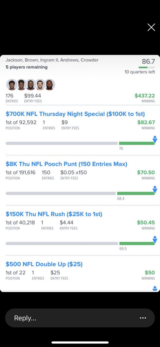 DFSWinning0's tweet photo. 💥🚨$99—>$437!!!!!🚨💥 SUBSCRIBERS ARE MAKING THEIR SEASON FEES BACK PLUS MORE THE SAME DAY THEY PURCHASE. EVERY SINGLE SUBSCRIBER IS CASHING IN HUGE TONIGHT! IF YOURE NOT SUBSCRIBED, JOIN NOW &amp; START PROFITING! We’re having huge sales🔥👇 https://t.co/1eDH6sYzwj https://t.co/WwDNQQJijB