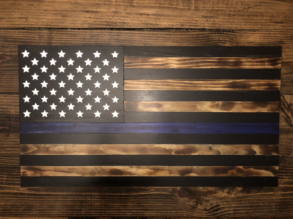#woodworking #cnc #american #police #burnedwood  #redwhiteblue #merica #oldglory
