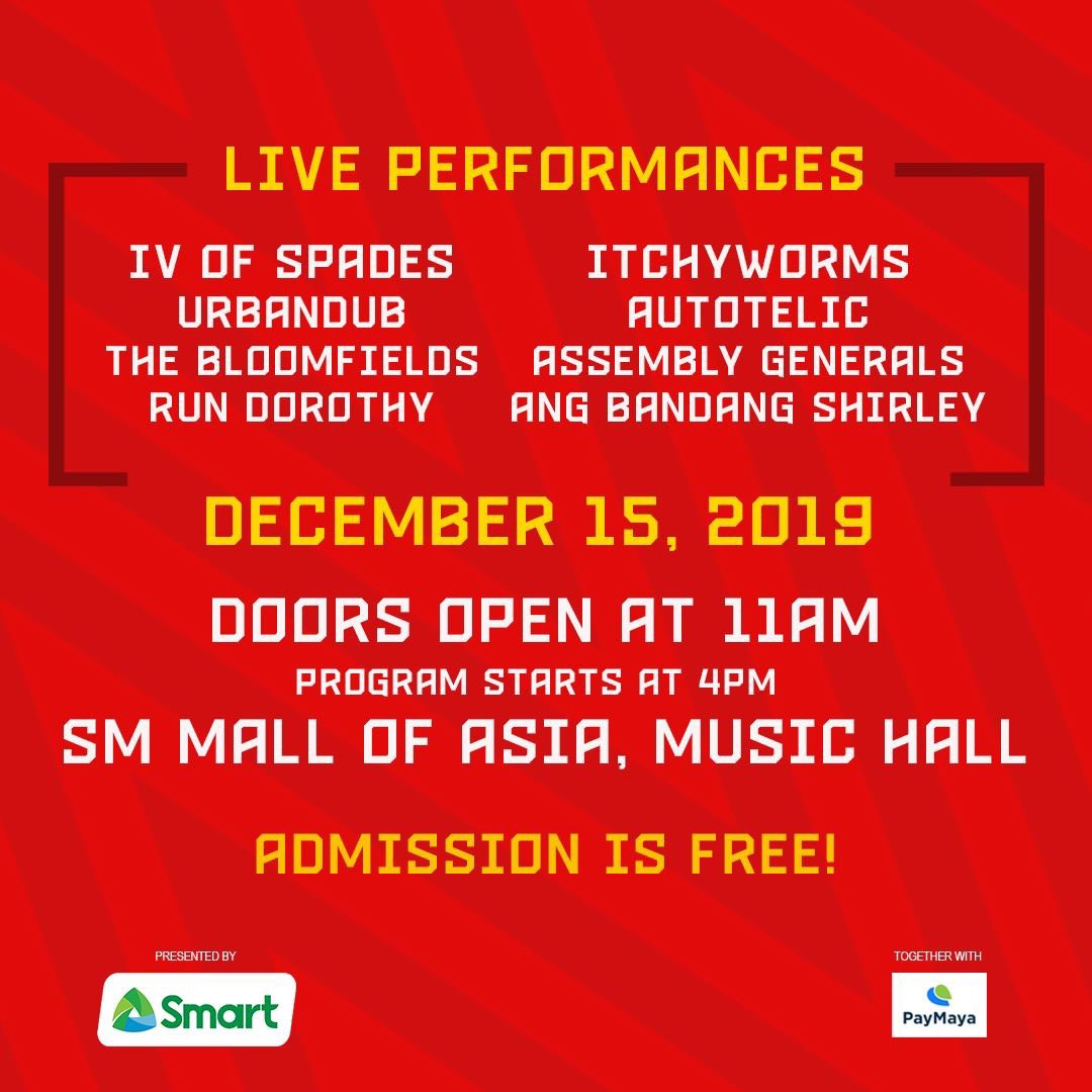 assembly_salute's tweet photo. Sama-sama sa sunday! Pasasalamat at pagbibigay-pugay sa mga atleta! Swipe to see the lineup. Admission is free π΅π
#2019SEAGames #WeWinAsOne #PHforOne https://t.co/LudcqFOpa2