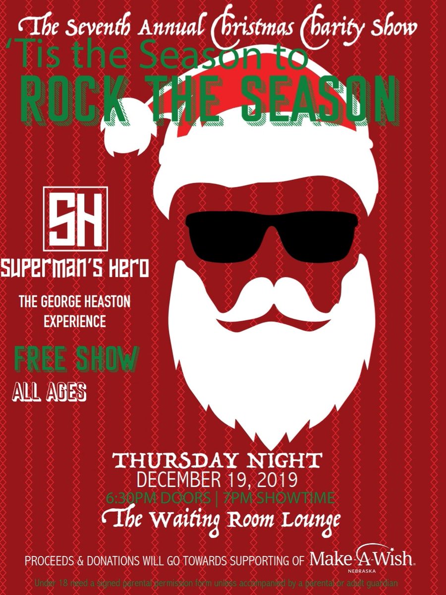 Superman_s_Hero's tweet photo. WE ARE ONE WEEK OUT PEOPLE!!! ONE WEEK!!! Hope you're ready to have a Holly Jolly time for @MakeAWishNE!! Let's rock around that Christmas Tree! 🤘 
#SH #TistheSeasontoMakeaWish https://t.co/nQgsmX0710