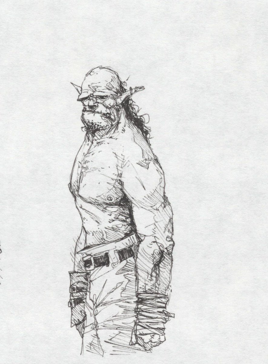 hominidart's tweet image. Still haven't managed anything new for a while, but I just came across this forgotten #sketch from earlier this year, thought I'd share it. #fantasy #fantasyart #rpg #ttrpg #drawing #illustrationart #Illustrations #dnd5e #dnd #dndecember2019 #orc