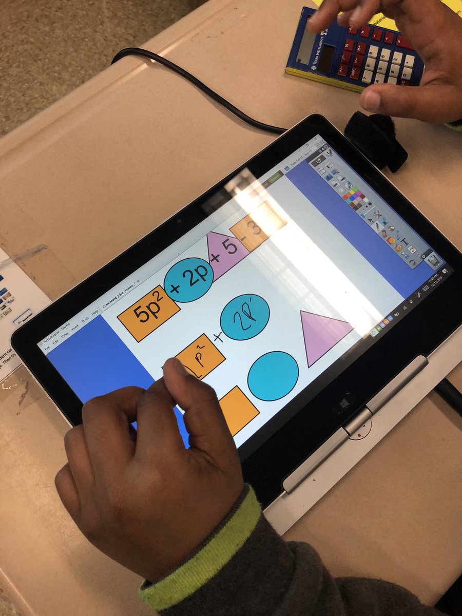 mskernteaches's tweet photo. Manipulative day in Ms. Kern’s class!!! Math 8 practiced solving equations with algebra tiles while pre-algebra used digital manipulatives to practice combining like terms! @MagnessDeb @Piriemath #mathmanipulatives #math8 #prealgebra https://t.co/OljHgV2v8m